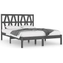 VidaXL Rama łóżka, szara, lite drewno sosnowe, 150x200 cm