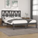 VidaXL Rama łóżka, szara, lite drewno sosnowe, 200 x 200 cm