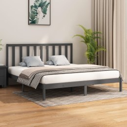 VidaXL Rama łóżka, szara, lite drewno, 180x200 cm