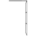 VidaXL Ścianka prysznicowa, 80x195 cm, szkło półmrożone ESG, czarna