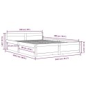 VidaXL Rama łóżka z szufladami, czarna, 160x200 cm