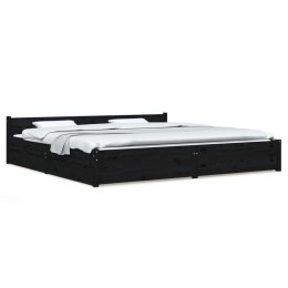 VidaXL Rama łóżka z szufladami, czarna, 180x200 cm