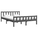 VidaXL Rama łóżka, szara, lite drewno, 150x200 cm