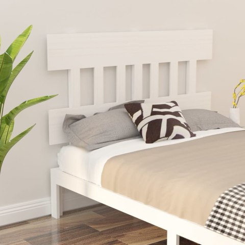 VidaXL Wezgłowie łóżka, białe, 123,5x3x81 cm, lite drewno sosnowe