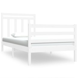 VidaXL Rama łóżka, biała, lite drewno, 90x190 cm, pojedyncza