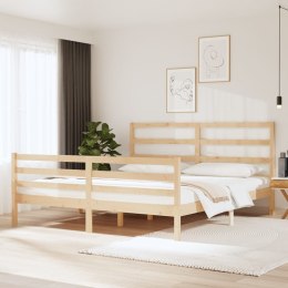 VidaXL Rama łóżka, lite drewno, 135x190 cm, podwójna