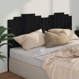 VidaXL Wezgłowie łóżka, czarne, 206x4x110 cm, lite drewno sosnowe