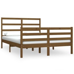 VidaXL Rama łóżka, miodowy brąz, lite drewno sosnowe, 150x200 cm