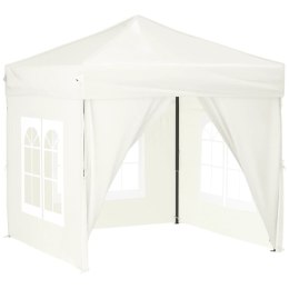 VidaXL Składany namiot imprezowy ze ściankami, kremowy, 2x2 m