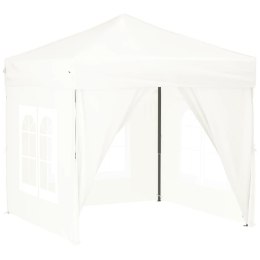 VidaXL Składany namiot imprezowy ze ściankami, biały, 2x2 m