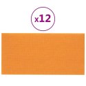 VidaXL Panele ścienne, 12 szt, jasnożółte, 60x30 cm, tkanina, 2,16 m²