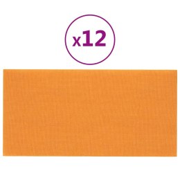 VidaXL Panele ścienne, 12 szt, jasnożółte, 60x30 cm, tkanina, 2,16 m²