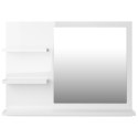 VidaXL Lustro łazienkowe, białe, wysoki połysk, 60x10,5x45 cm