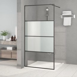 VidaXL Ścianka prysznicowa, czarna, 100x195 cm, półmrożone szkło ESG