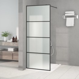 VidaXL Ścianka prysznicowa, czarna, 80x195 cm, mrożone szkło ESG