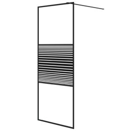 VidaXL Ścianka prysznicowa, czarna, 80x195 cm, przezroczyste szkło ESG