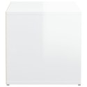 VidaXL Puf z szufladą, biały z połyskiem, 40,5x40x40 cm