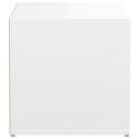 VidaXL Puf z szufladą, biały, 40,5x40x40 cm, materiał drewnopochodny