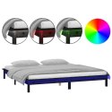 VidaXL Rama łóżka z LED, czarna, 120x200 cm, lite drewno