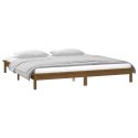 VidaXL Rama łóżka z LED, miodowy brąz, 160x200 cm, lite drewno