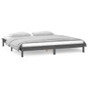 VidaXL Rama łóżka z LED, szara, 120x200 cm, lite drewno