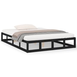 VidaXL Rama łóżka, czarna, 120 x 200 cm, lite drewno