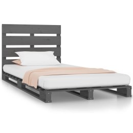 VidaXL Rama łóżka, szara, 100 x 200 cm, lite drewno sosnowe