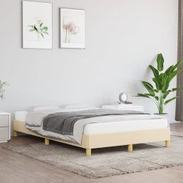 VidaXL Rama łóżka, kremowa, 120x200 cm, obita tkaniną