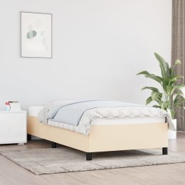 VidaXL Rama łóżka, kremowa, 90x200 cm, tapicerowana tkaniną
