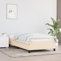 VidaXL Rama łóżka, kremowa, 90 x 200 cm, tapicerowana tkaniną