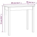 VidaXL Stolik konsolowy, czarny, 80x40x75 cm, lite drewno sosnowe