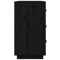VidaXL Komoda, czarna, 80x40x75 cm, lite drewno sosnowe