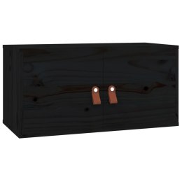 VidaXL Szafka ścienna, czarna, 60x30x30 cm, lite drewno sosnowe