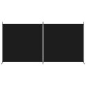 VidaXL Parawan 2-panelowy, czarny, 348 x 180 cm, tkanina