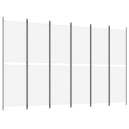 VidaXL Parawan 6-panelowy, biały, 300 x 200 cm, tkanina