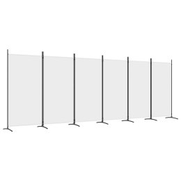 VidaXL Parawan 6-panelowy, biały, 520x180 cm, tkanina
