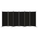 VidaXL Parawan 6-panelowy, czarny, 520x180 cm, tkanina