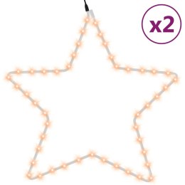 VidaXL Gwiazdy świąteczne, 48 ciepłych białych LED, 2 szt., 56 cm