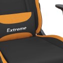 VidaXL Fotel gamingowy z podnóżkiem, czarno-pomarańczowy, tkanina