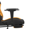 VidaXL Fotel gamingowy z podnóżkiem, czarno-pomarańczowy, tkanina