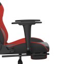 VidaXL Fotel gamingowy z podnóżkiem, czarno-czerwony, sztuczna skóra