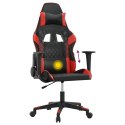 VidaXL Masujący fotel gamingowy, czarno-czerwony, sztuczna skóra