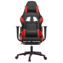 VidaXL Masujący fotel gamingowy z podnóżkiem, czarno-czerwony