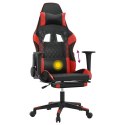 VidaXL Masujący fotel gamingowy z podnóżkiem, czarno-czerwony