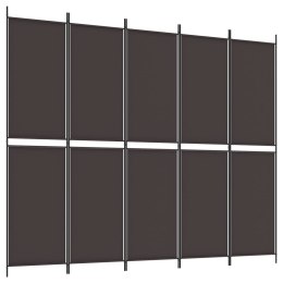 VidaXL Parawan 6-panelowy, brązowy, 300x220 cm, tkanina
