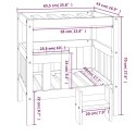 VidaXL Legowisko dla psa, szare, 65,5x43x70 cm, lite drewno sosnowe