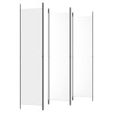 VidaXL Parawan 5-panelowy, biały, 250x220 cm, tkanina