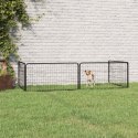 VidaXL Kojec dla psa, 4 panele, czarny, 100x50 cm, stalowy