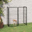 VidaXL Kojec dla psa, 4 panele, czarny, 50x100 cm, stalowy