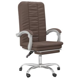 VidaXL Rozkładany fotel biurowy, brązowy, sztuczna skóra